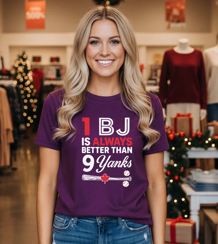 1 Bj Is Always Better Than 9 Yanks Mlb Purple T Shirt