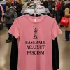Baseball Against Fascism Classic Pink T Shirt