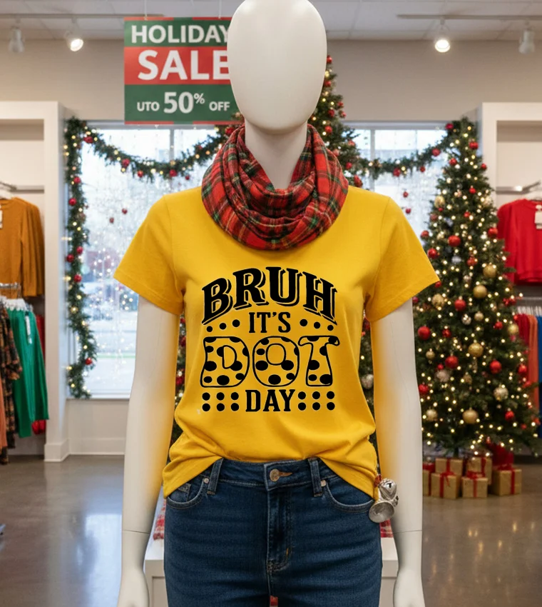 Bruh It S Dot Day Teacher T S - yellow-t-shirt Bruh It S Dot Day Teacher T S   Yellow T Shirt
