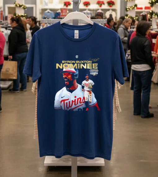 Byron Buxton Nominee Minnesota Twins Signature T S   Navy T Shirt