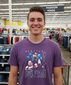 Cal Raleigh Seattle Grunge Graphic Retro Purple T Shirt
