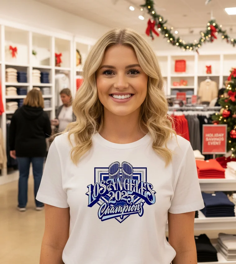 Dodgers Los Angeles 2025 Champions - white-t-shirt Dodgers Los Angeles 2025 Champions White T Shirt