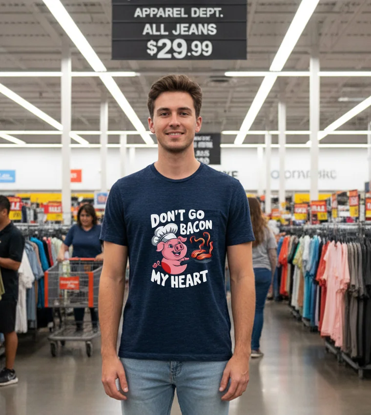 Don T Go Bacon My Heart Pig - black-t-shirt Don T Go Bacon My Heart Pig   Black T Shirt