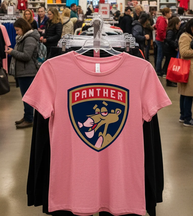 Florida Panthers Shield Pink Panther Pink T Shirt