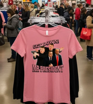 Get Down Mr President T S   Pink T Shirt