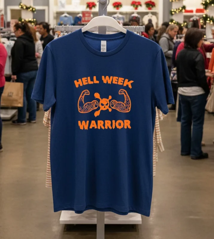 Hell Week Warrior Halloween T S   Navy T Shirt