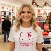 Hello Kitty In October We Wear Pink Movie Cartoon T S   White T Shirt
