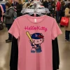 Hello Kitty X Los Angeles Dodgers 2025 Back To Back World Series Pink Baseball Pink T Shirt