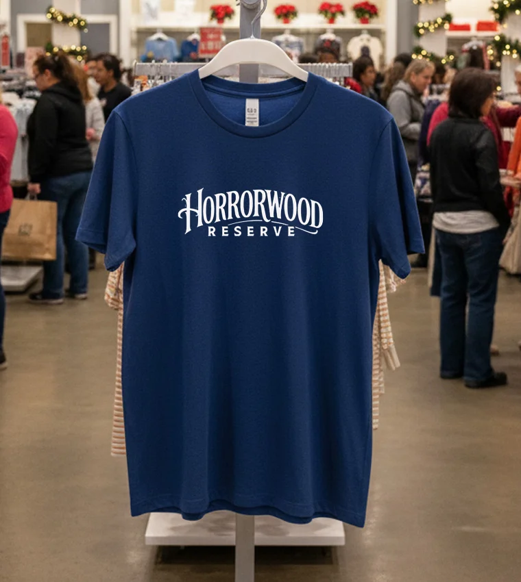 Horrorwood Reserve Macabre Spirits Vintage T S   Navy T Shirt