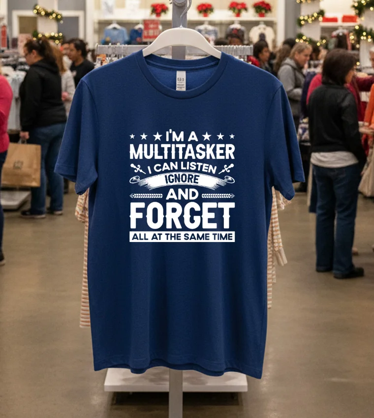 I M A Multitasker I Can Listen Ignore And Forget T S   Navy T Shirt