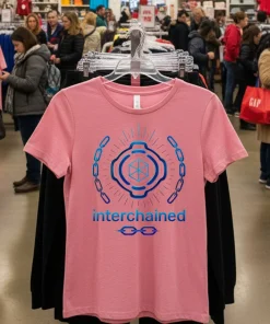 Interchained Art Logo T S   Pink T Shirt