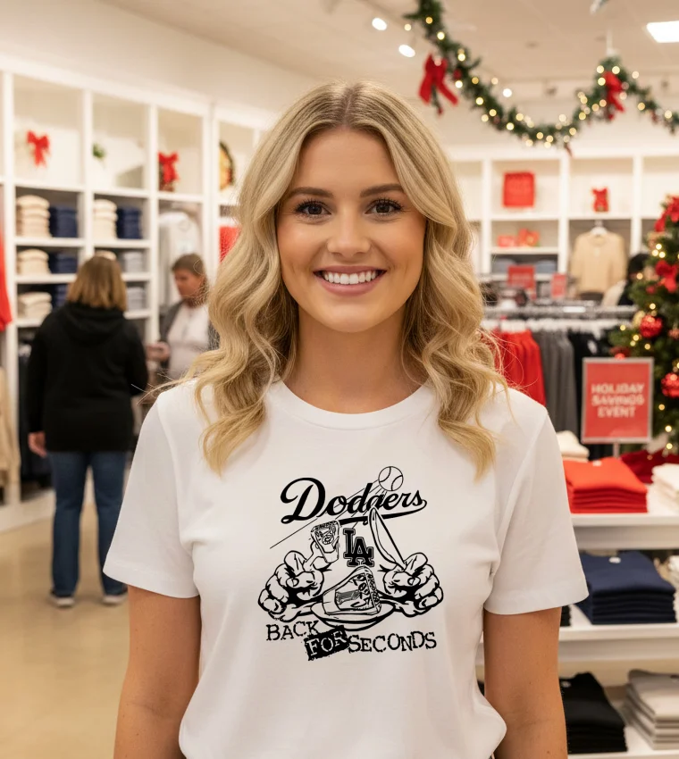 Los Angeles Dodgers Back For Seconds - white-t-shirt Los Angeles Dodgers Back For Seconds White T Shirt