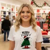 Merry F Caw F Christmas T S   White T Shirt