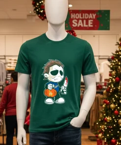 Michael Myers Los Angeles Dodgers Halloween T S   Green T Shirt