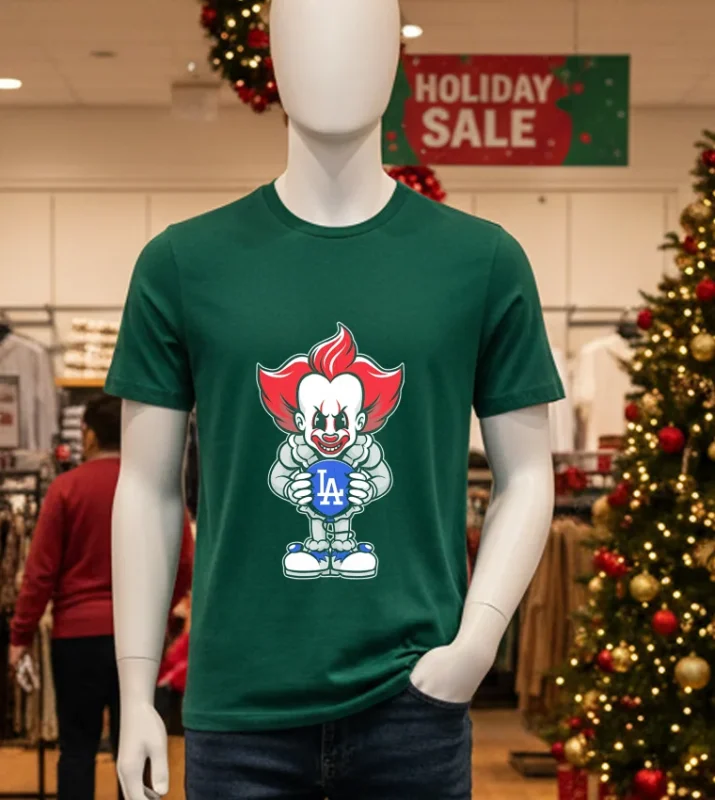 Pennywise Los Angeles Dodgers Halloween T S   Green T Shirt