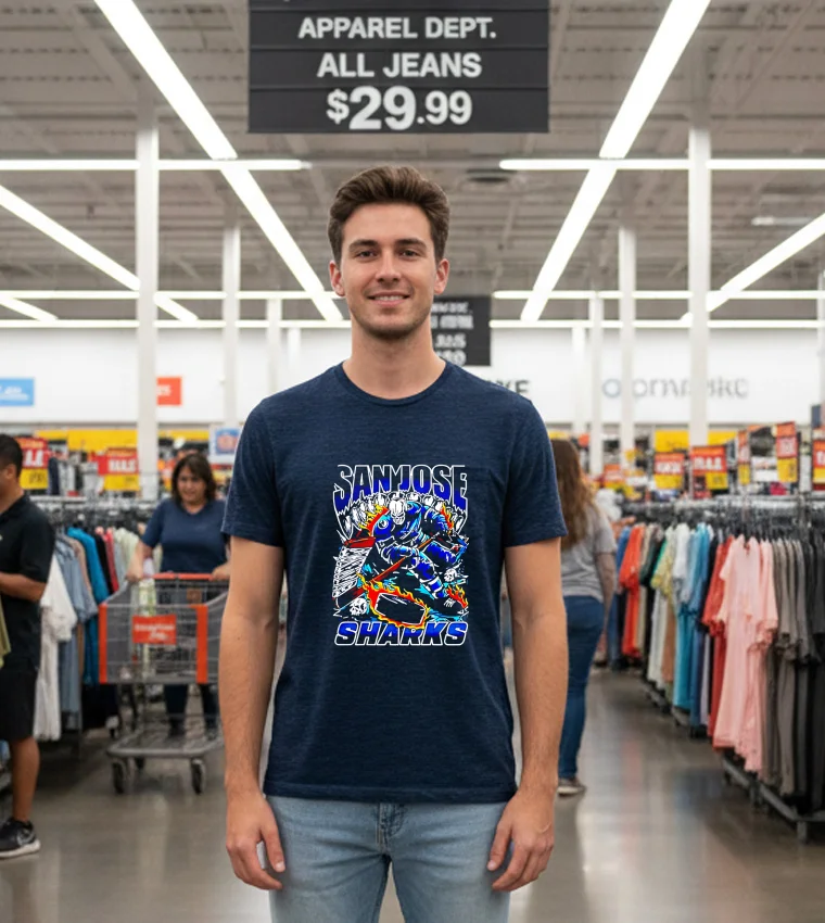 San Jose Sharks Skeleton Player Graphic 2025 T S - black-t-shirt San Jose Sharks Skeleton Player Graphic 2025 T S   Black T Shirt