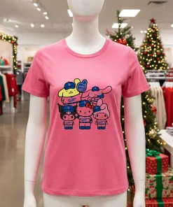 Sanrio Hello Kitty X Dodgers World Series Champion 2025 Pink T Shirt