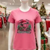Snoopy Merry Merry Christmas   Pink T Shirt