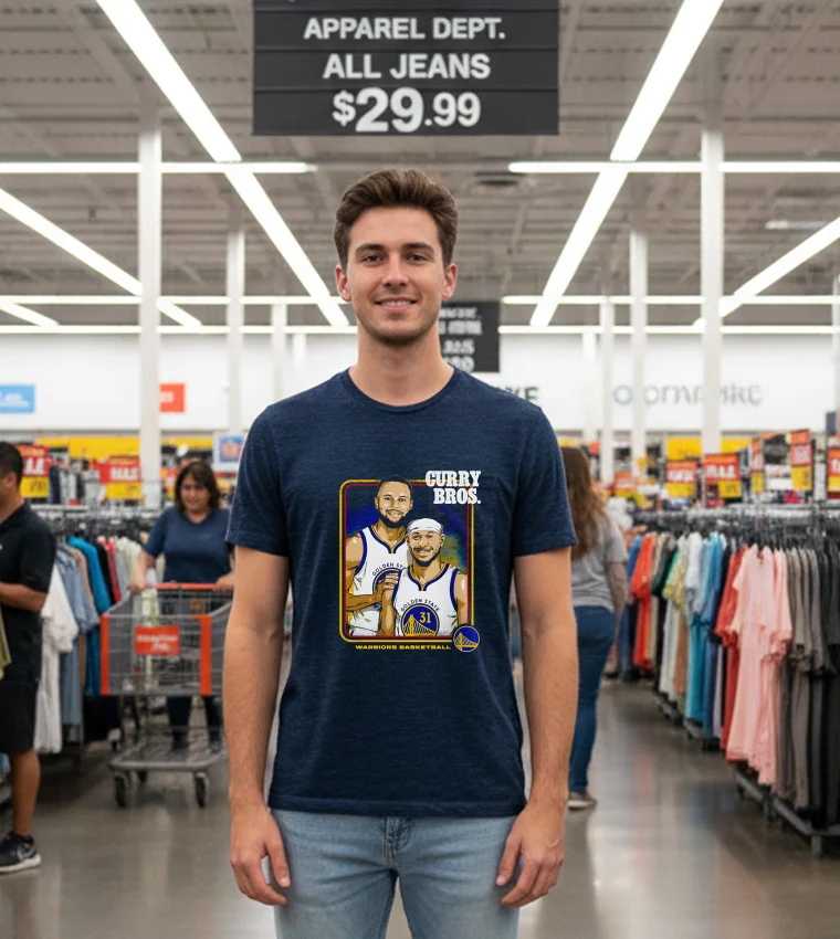 Steph Curry And Seth Curry Golden State Warriors Step Brothers Retro - black-t-shirt Steph Curry And Seth Curry Golden State Warriors Step Brothers Retro Black T Shirt