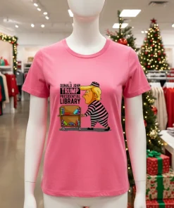 The Donald John Trump Presidential Library cartoon shirt