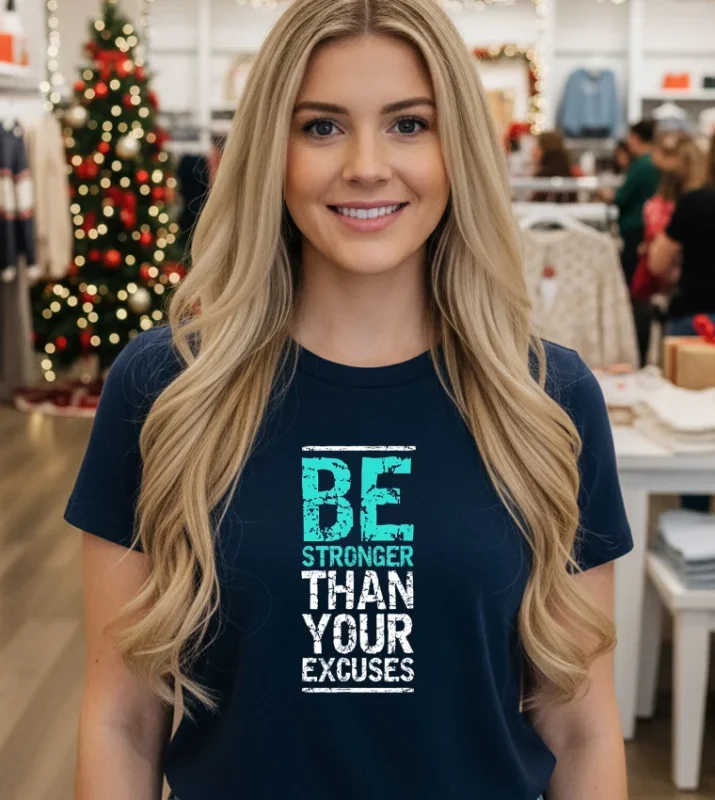 Be Stronger Than Your Excuses T S   Black T Shirt