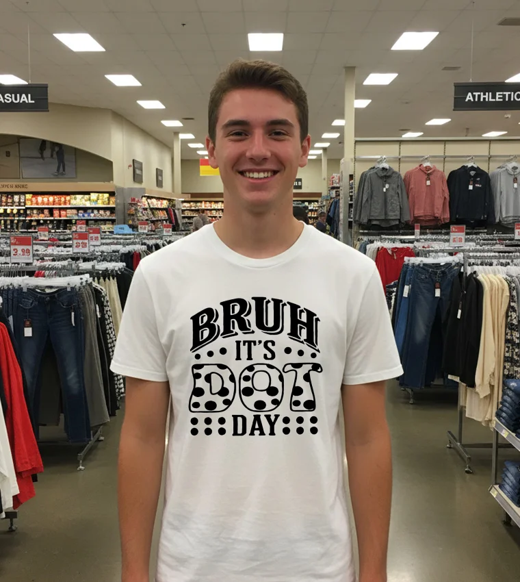 Bruh It S Dot Day Teacher T S - white-t-shirt Bruh It S Dot Day Teacher T S   White T Shirt