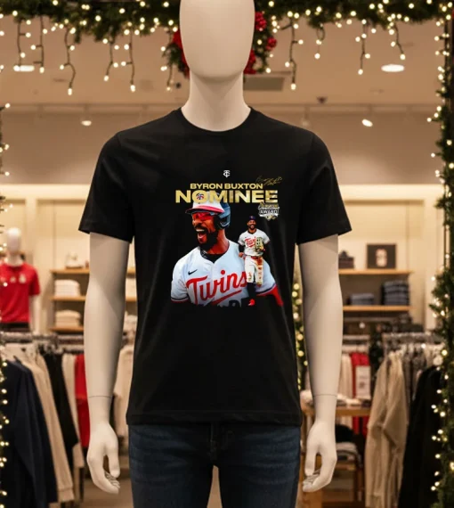 Byron Buxton Nominee Minnesota Twins Signature T S   Black T Shirt
