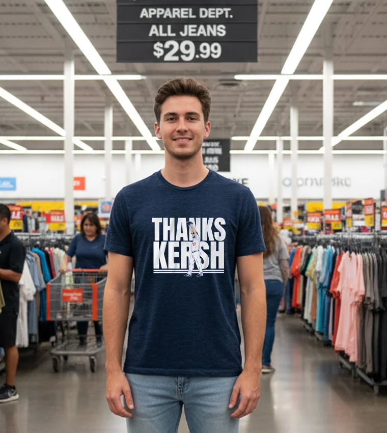 Clayton Kershaw Royal Los Angeles Dodgers Thank You - black-t-shirt Clayton Kershaw Royal Los Angeles Dodgers Thank You Black T Shirt 1