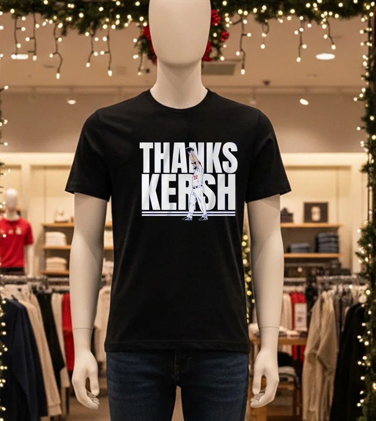 Clayton Kershaw Royal Los Angeles Dodgers Thank You Black T Shirt 3