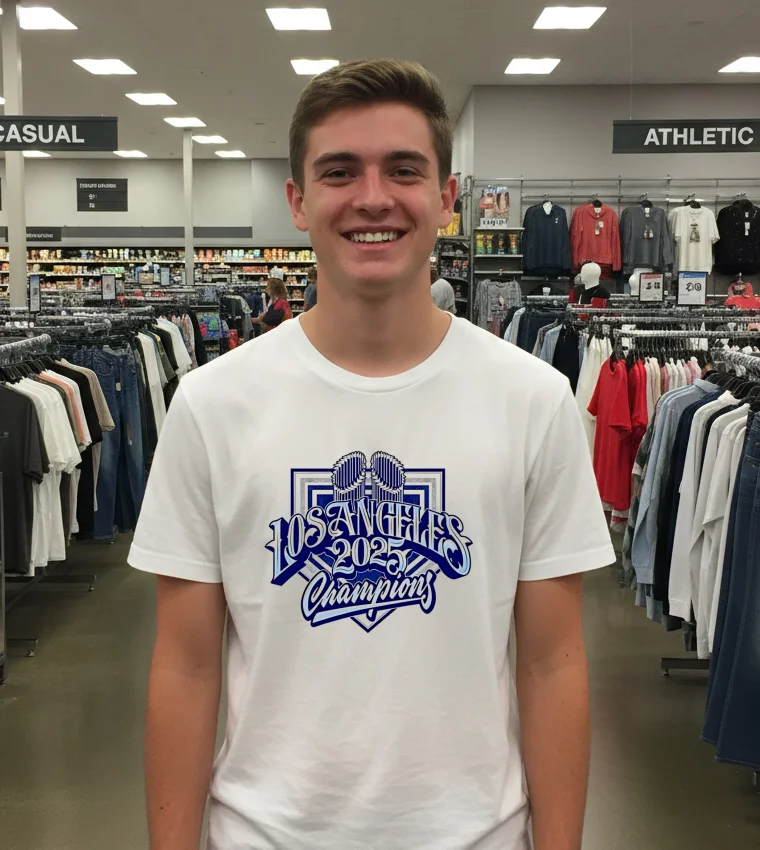 Dodgers Los Angeles 2025 Champions White T Shirt 2