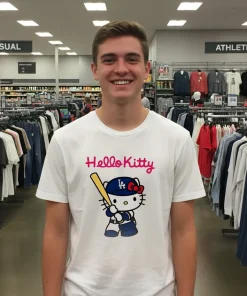 Hello Kitty x Los Angeles Dodgers 2025 Back To Back World Series Pink Baseball shirt