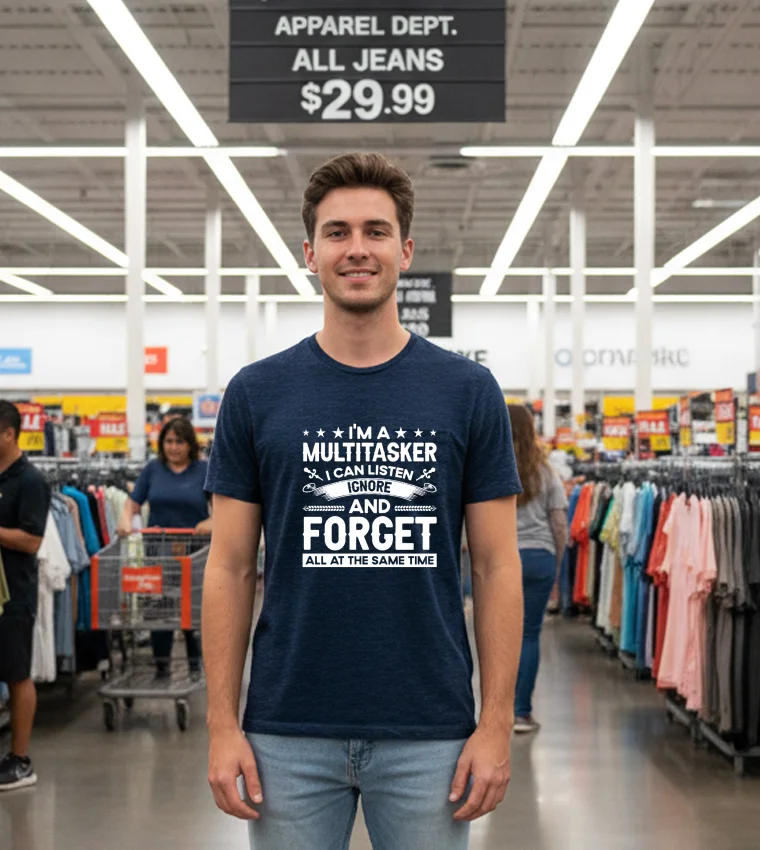 I M A Multitasker I Can Listen Ignore And Forget T S   Black T Shirt