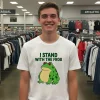 I Stand With The Frog Green White T Shirt 2