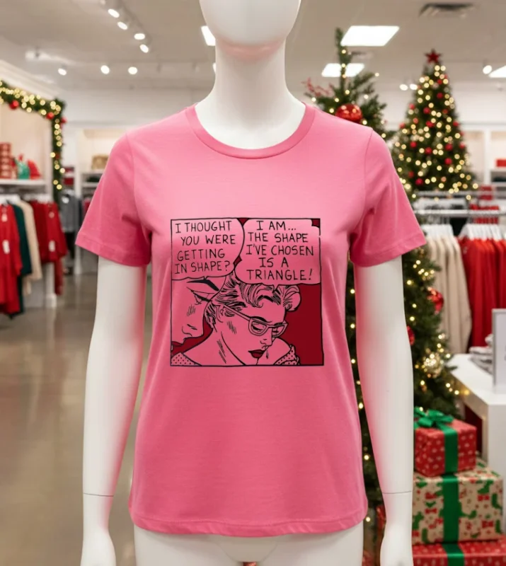 I Thought You Were Getting In Shape I Am The Shape I Ve Chosen Is A Triangle T S   Pink T Shirt