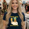 Jesus Was Anti Fascist Meme Black T Shirt 2