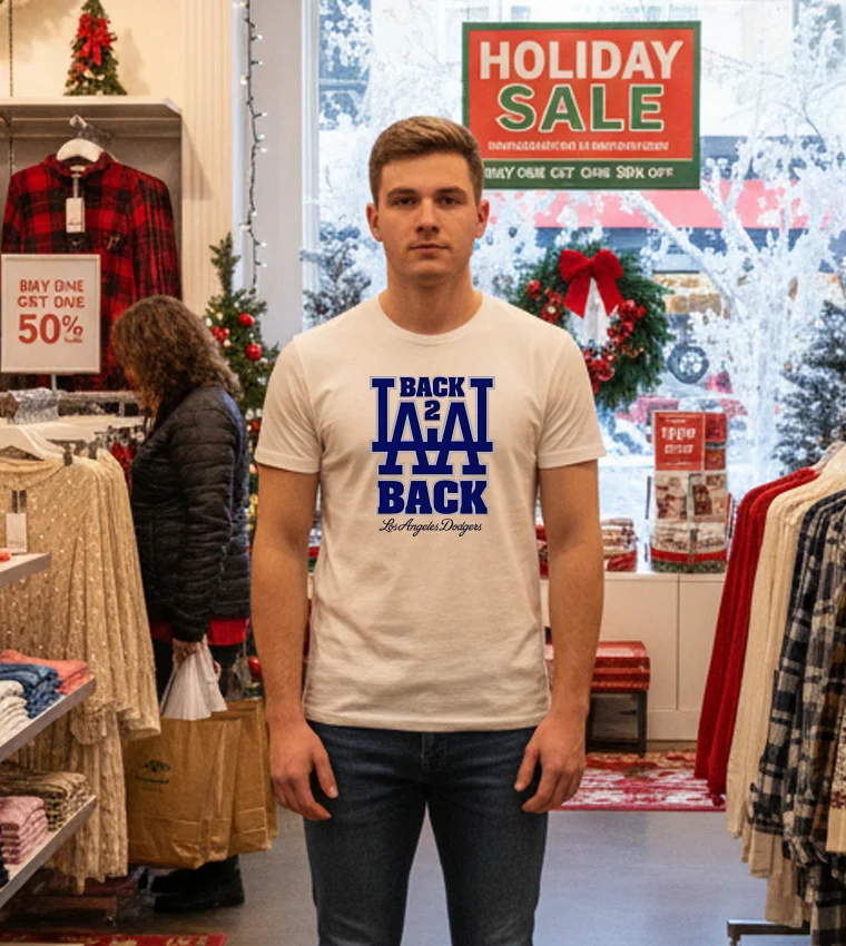 La Back 2 Back Los Angeles Dodgers - white-t-shirt La Back 2 Back Los Angeles Dodgers White T Shirt 2
