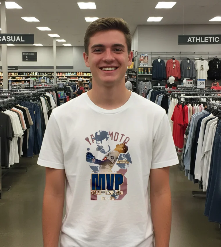 La Dodgers 2025 World Series Champions Mvp Yoshinobu Yamamoto White T Shirt 3