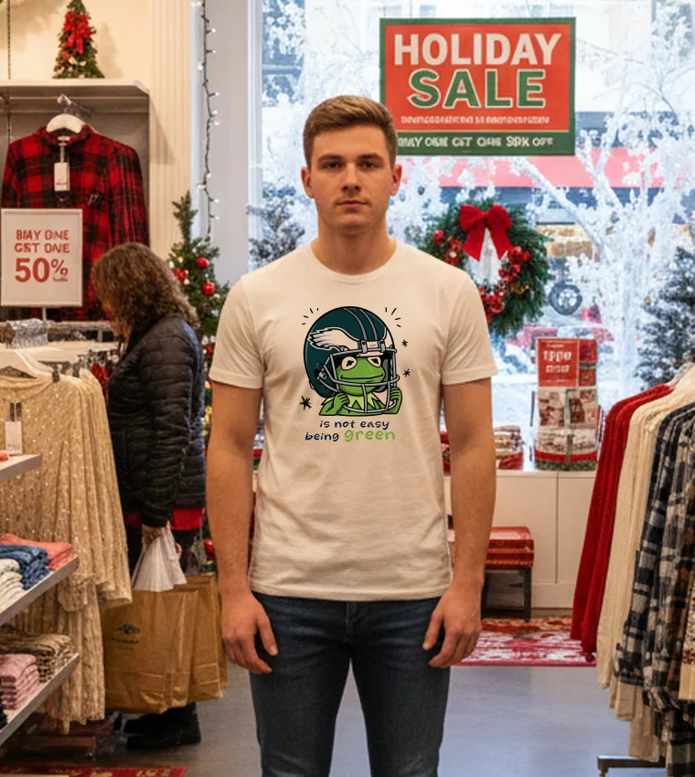 Philadelphia Eagles Is Not Easy Being Green Cartoon White T Shirt 2