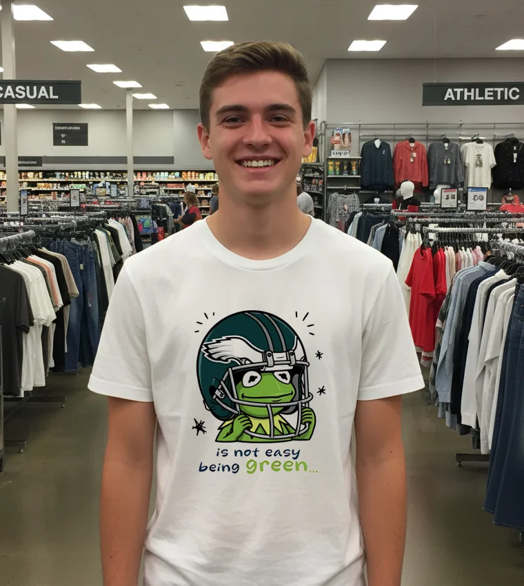 Philadelphia Eagles Is Not Easy Being Green Cartoon White T Shirt 3