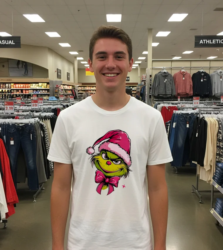 The Viral Grinch Matching - white-t-shirt The Viral Grinch Matching   White T Shirt