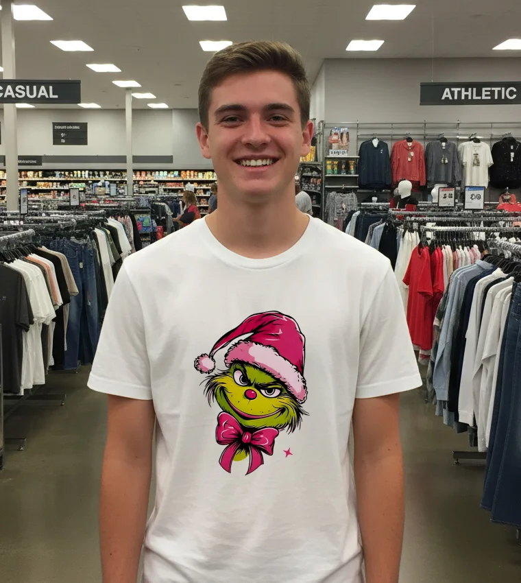 The Viral Grinch Matching - white-t-shirt The Viral Grinch Matching   White T Shirt