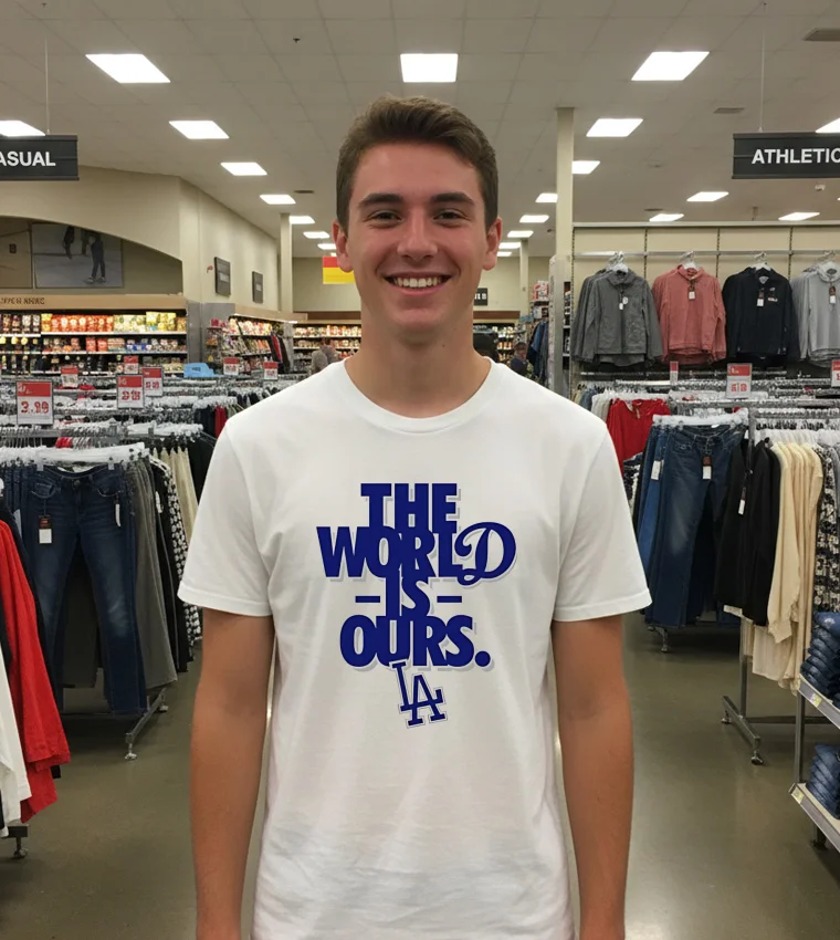 The World Is Ours Back 2 Back Los Angeles Dodgers 2025 - white-t-shirt The World Is Ours Back 2 Back Los Angeles Dodgers 2025 White T Shirt 1